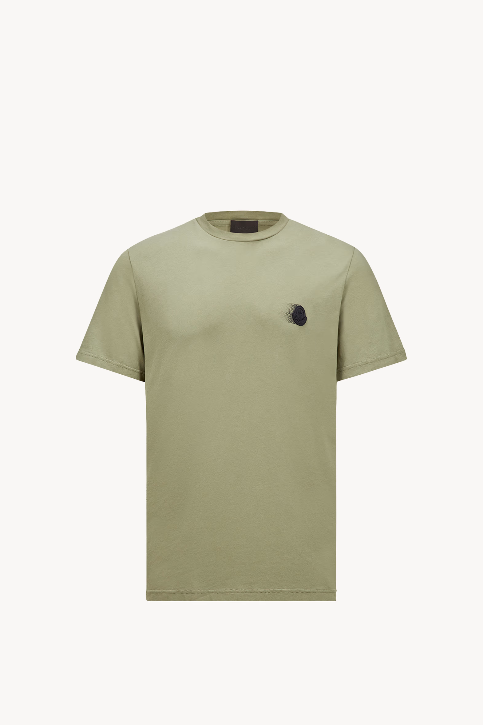 Faded Logo Motif Cotton T-Shirt Men Sage Green Moncler 2